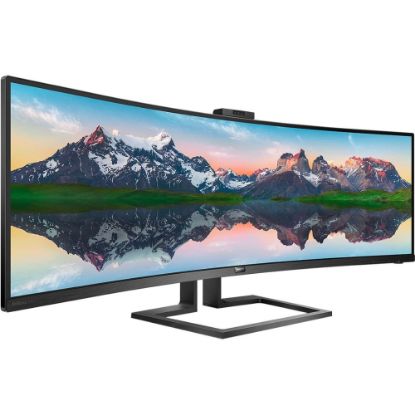 Picture of Philips Brilliance 499P9H 48.8in Dual Quad HD (DQHD) Curved Screen WLED LCD Monitor - 32:9 - Textured Black - 49in Class - Vertical Alignment (VA) - 5120 x 1440 - 16.7 Million Colors - Adaptive Sync (DisplayPort/HDMI)