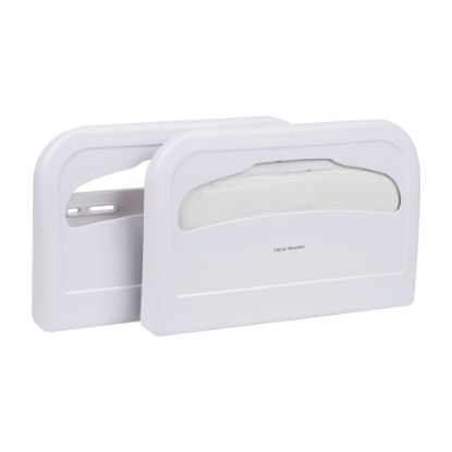 Picture of Mind Reader Plastic Wall Mounted Toilet Seat Cover Dispensers, 2inH x 11-1/4inW x 16-1/2inL, White, Set Of 2 Dispensers