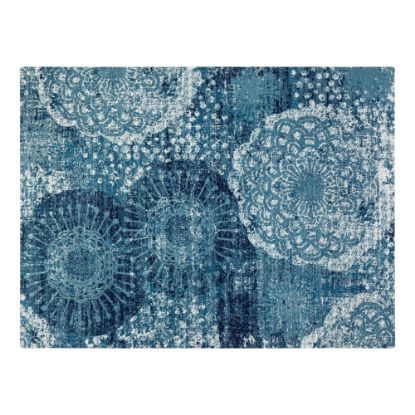 Picture of Anji Mountain Maldives Rug'd Chair Mat, 1/2inH x 40inW x 54inD, Blue/Ivory