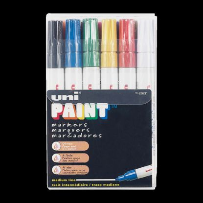 Picture of Uni-Paint Markers, Medium Point, Assorted Colors, Pack Of 12