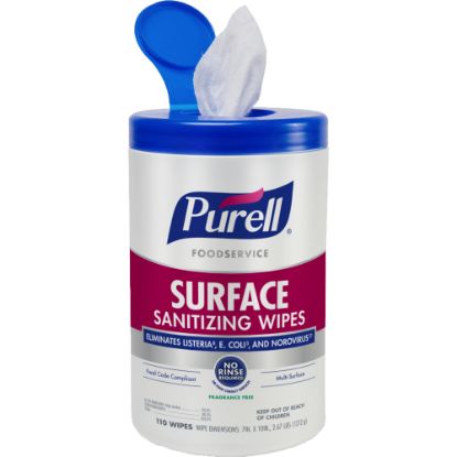 Picture of Purell Foodservice Surface Sanitizing Wipes, 110 Wipes