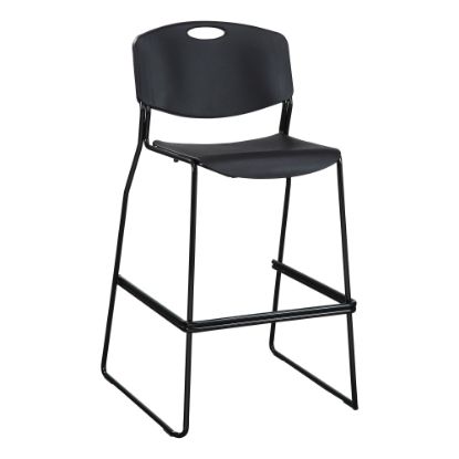 Picture of Lorell Heavy-Duty Bistro Stack Chairs, Black, Set Of 2