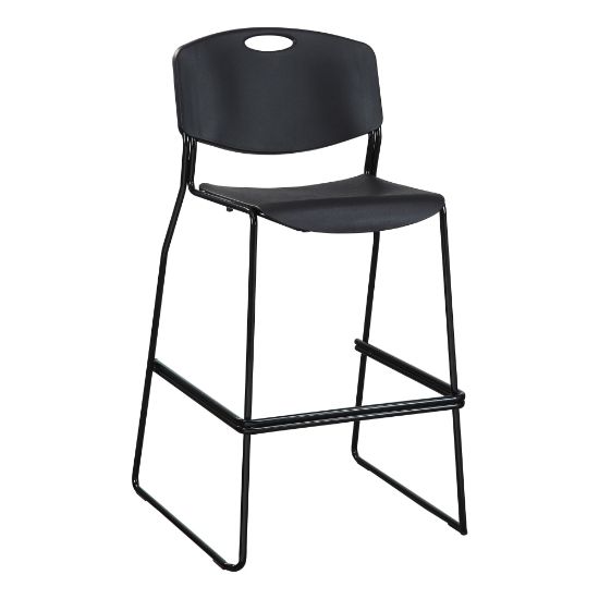 Picture of Lorell Heavy-Duty Bistro Stack Chairs, Black, Set Of 2