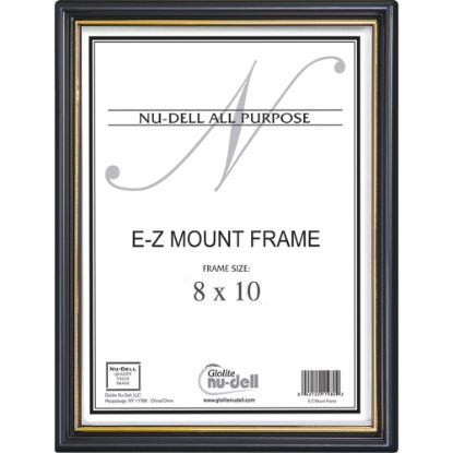 Picture of Nu-Dell EZ Mount Plastic Wall Frame - Holds 8in x 10in Insert - Wall Mountable - 1 Each - Plastic - Black, Black