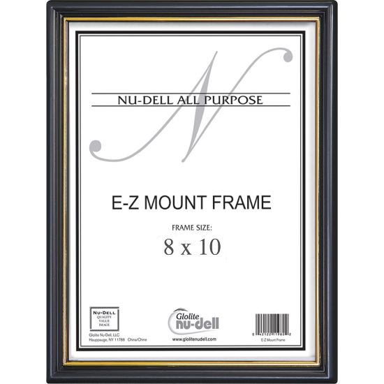 Picture of Nu-Dell EZ Mount Plastic Wall Frame - Holds 8in x 10in Insert - Wall Mountable - 1 Each - Plastic - Black, Black