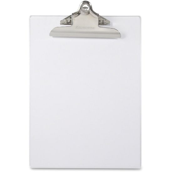 Picture of Saunders Transparent Clipboard with High Capacity Clip - 1in Clip Capacity - 8 1/2in x 11in - Plastic - Clear - 1 Each