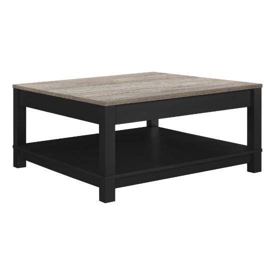 Picture of Ameriwood Home Carver Coffee Table, Square, 17inH x 35inW x 35inD, Weathered Oak/Black