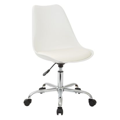 Picture of Ave Six Emerson Mid-Back Chair, White/Silver