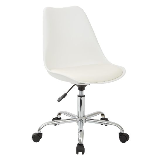 Picture of Ave Six Emerson Mid-Back Chair, White/Silver