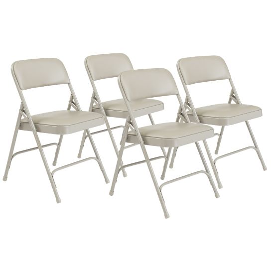 Picture of National Public Seating Series 1200 Folding Chairs, Gray, Set Of 4 Chairs