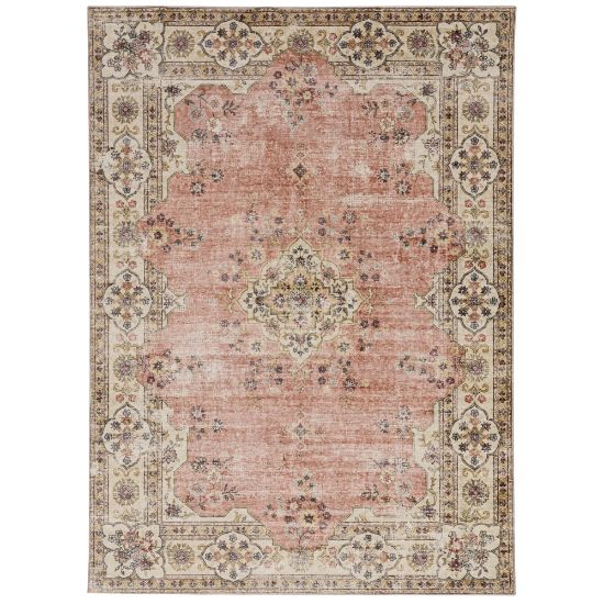 Picture of Linon Washable Area Rug, 3ft x 5ft, Hailie Pale Blue/Ivory