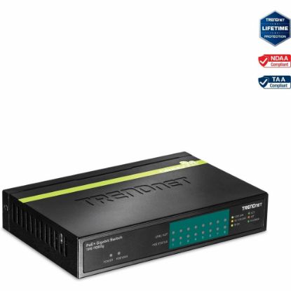 Picture of TRENDnet 8-Port Gigabit PoE+ Switch, 8 x Gigabit PoE+ Ports, 123W PoE Power Budget, 16 Gbps Switching Capacity, Desktop Switch, Ethernet Network Switch, Metal, Lifetime Protection, Black, TPE-TG80G - 8-port Gigabit GREENnet PoE+ Switch