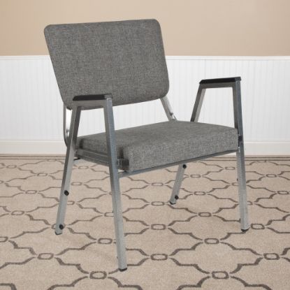 Picture of Flash Furniture HERCULES Bariatric Medical Reception Arm Chair With Antimicrobial Protection, Gray/Silvervein