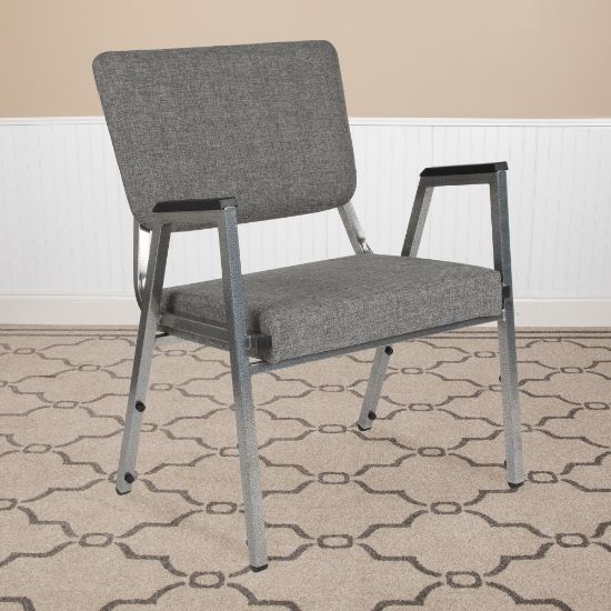 Picture of Flash Furniture HERCULES Bariatric Medical Reception Arm Chair With Antimicrobial Protection, Gray/Silvervein