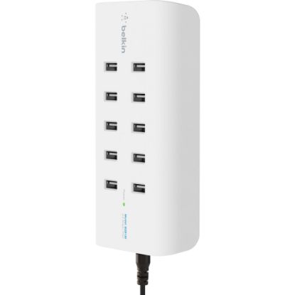 Picture of Belkin RockStar 10-Port USB Charging Station - 1 Pack - 120 W - 120 V AC, 230 V AC Input - 5 V DC/2.40 A Output