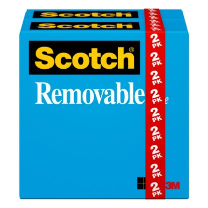 Picture of Scotch Magic Tape, Invisible, 3/4 in x 1296 in, 2 Tape Rolls, Clear, Removable, Home Office and School Supplies