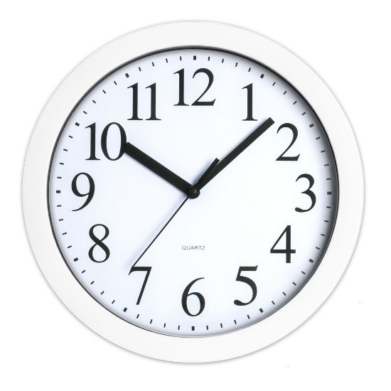 Picture of Realspace Round Quartz Analog Wall Clock, 9in, White