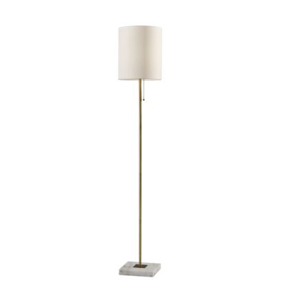 Picture of Adesso Fiona Floor Lamp, 62inH, White Shade/Antique Brass And White Base