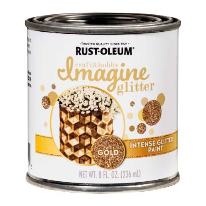 Picture of Rust-Oleum Imagine Craft and Hobby Glitter Paint, 8 Oz, Gold, Pack Of 4 Cans