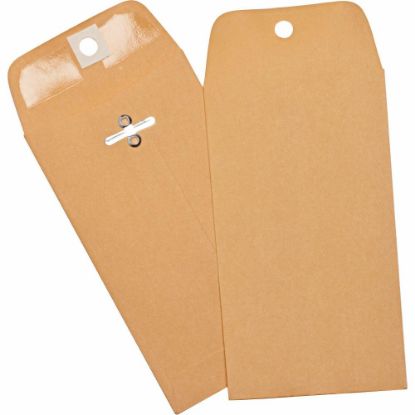 Picture of Business Source Heavy Duty Clasp Envelope - Clasp - 3 3/8in Width x 6in Length - 28 lb - Clasp - Kraft - 100 / Box - Brown Kraft