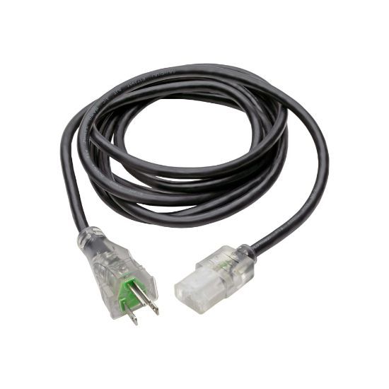 Picture of Eaton Tripp Lite Series Hospital-Grade Power Cord, NEMA 5-15P to C13 - Green Dot, 13A, 125V, 16 AWG, 10 ft. (3.05 m), Clear Plugs - Power cable - power IEC 60320 C13 to NEMA 5-15P (M) - AC 110 V - 13 A - 10 ft - molded - black