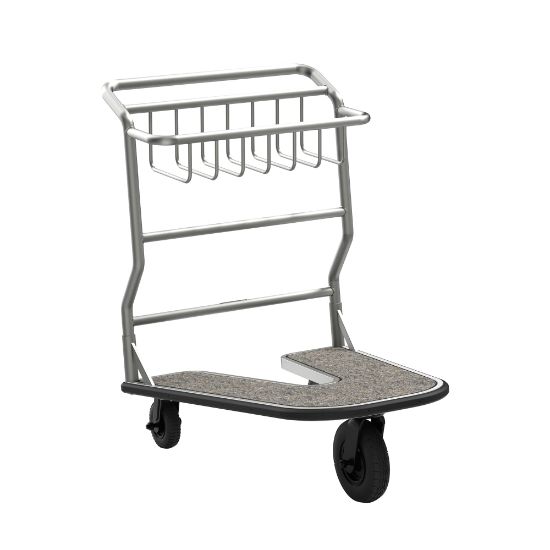 Picture of Suncast Commercial Nesting Luggage Cart, Carpet Bottom, 37-1/2inH x 27inW x 27inD, Silver