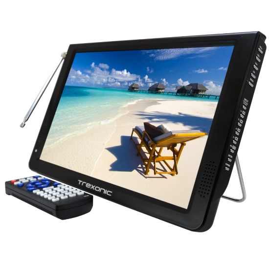 Picture of Trexonic 12in Portable Ultra-Lightweight Rechargeable Widescreen LED TV, 995110378M