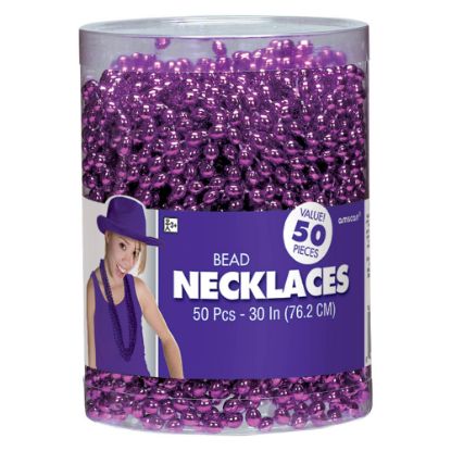 Picture of Amscan Bead Necklaces, 30in, Purple, Pack Of 50 Necklaces