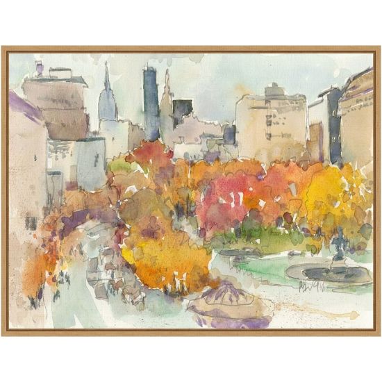 Picture of Amanti Art Autumn in New York Study III by Samuel Dixon Framed Canvas Wall Art Print, 18inH x 24inW, Maple