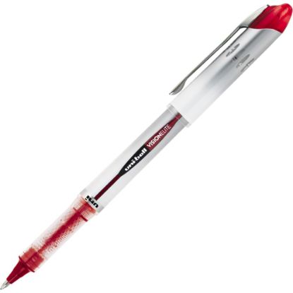 Picture of uniball Vision Elite Rollerball Pen, Bold Point, 0.8 mm, Light Gray Barrel, Red Ink