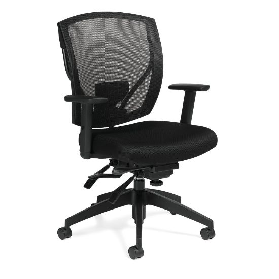 Picture of Offices To Go Mid-Back Chair, Infinite Seat Lock, Mesh Back, 39 1/2inH x 27inW x 26inD, Black