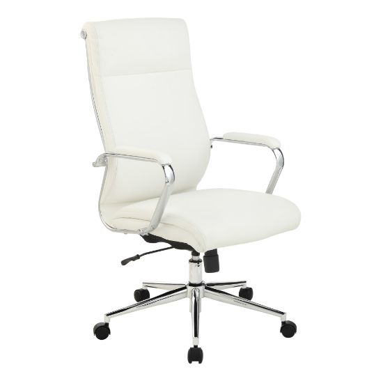 Picture of Office Star Dillon Ergonomic Antimicrobial Fabric High-Back Managers Office Chair, Snow