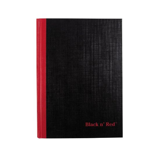 Picture of Black n Red Notebook/Journal, 8 1/4in x 5 7/8in, 192 Pages (96 Sheets), Black/Red (E66857)