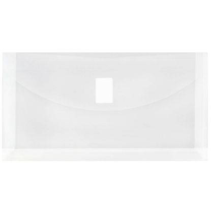 Picture of JAM Paper #10 Plastic Envelopes, Hook and Loop Closure, Clear, Pack Of 12