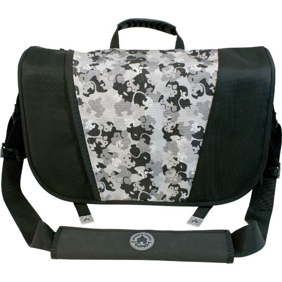 Picture of Mobile Edge 16in PC/17in Mac Sumo Messenger Bag - Black/ Silver