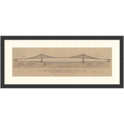 Picture of Amanti Art Brooklyn Bridge by Craig S. Holmes Wood Framed Wall Art Print, 17inH x 40inW, Black