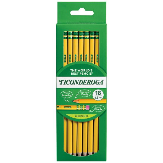 Picture of Ticonderoga Pencils, Presharpened, #2 Lead, Soft, Pack of 18