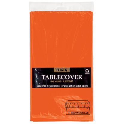 Picture of Amscan Plastic Table Covers, 54in x 108in, Orange Peel, Pack Of 9 Table Covers