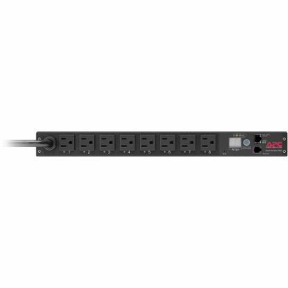 Picture of APC by Schneider Electric Rack PDU, Switched, 1U, 15A, 100/120V, (8)5-15 - Switched - NEMA 5-15P - 8 x NEMA 5-15R - 100 V, 120 V - 1440 W - 12 ft Cord Length - 1U - Rack-mountable