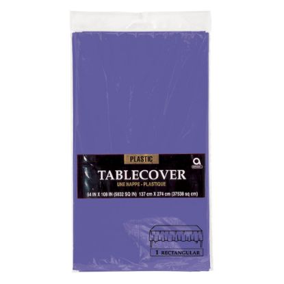 Picture of Amscan Plastic Table Covers, 54in x 108in, Purple, Pack Of 9 Table Covers