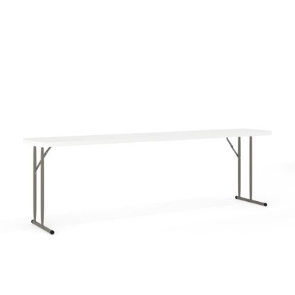 Picture of Flash Furniture Plastic Folding Training Table, 29inH x 18inW x 96inD, Granite White