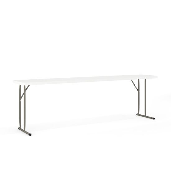 Picture of Flash Furniture Plastic Folding Training Table, 29inH x 18inW x 96inD, Granite White