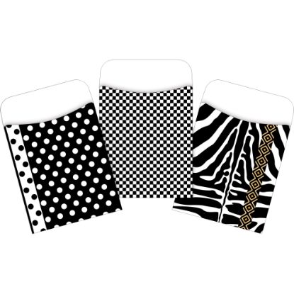 Picture of Barker Creek Peel & Stick Library Pockets, 3-1/2in x 5-1/8in, Black/White, Set Of 90 Pockets