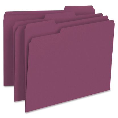 Picture of Smead 1/3-Cut Color Top-Tab File Folders, Letter Size, Maroon, Box Of 100