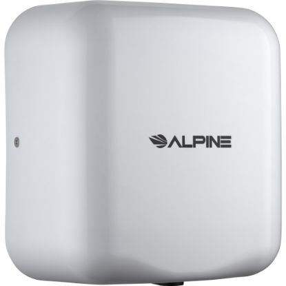 Picture of Alpine Industries Hemlock 220-Volt Commercial Automatic High-Speed Electric Hand Dryer With Wall Guard, White