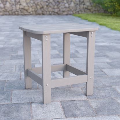 Picture of Flash Furniture Charlestown All-Weather Adirondack Side Table, 18-1/4inH x 18-3/4inW x 15inD, Gray