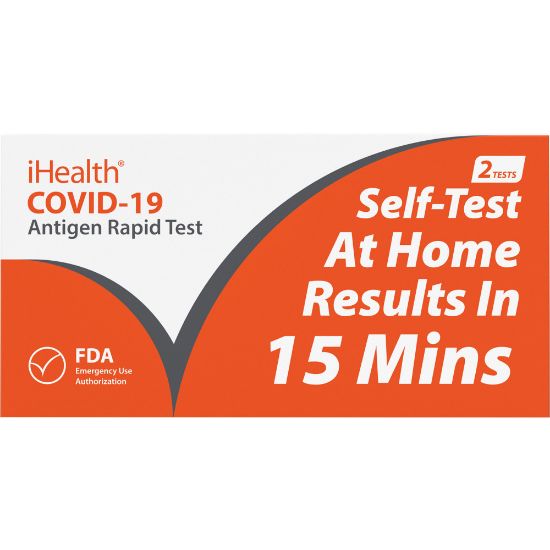 Picture of iHealth COVID-19 At Home Antigen Rapid Tests, Pack Of 2 Tests