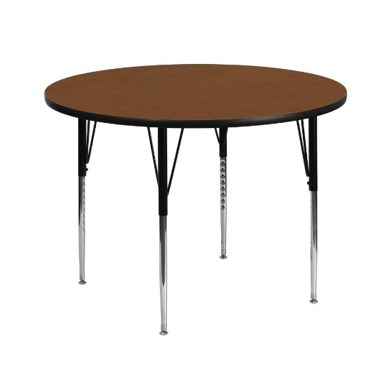 Picture of Flash Furniture 42in Round HP Laminate Activity Table With Standard Height-Adjustable Legs, Oak