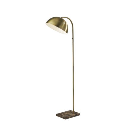 Picture of Adesso Paxton Floor Lamp, 61inH, Antique Brass Shade/Brown Marble Base