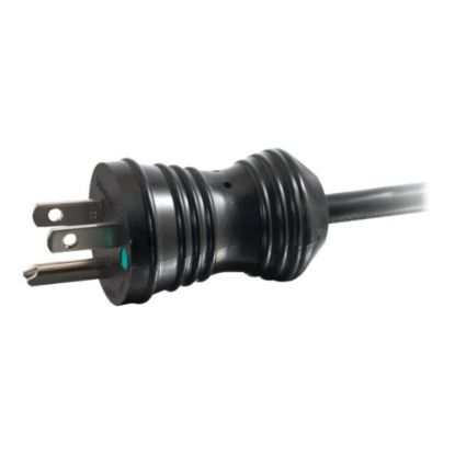 Picture of C2G 6ft Hospital Grade Coiled Power Cord - 18 AWG - NEMA 5-15P to IEC320C13 - TAA Compliant - Black - Power cable - power IEC 60320 C13 to NEMA 5-15 (M) - 6 ft - coiled - black